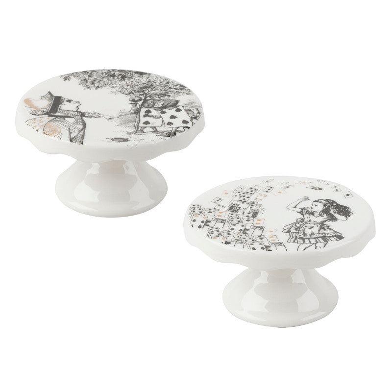 Alice in Wonderland Mini Cake Pedestals - Set of 2 - Potters Cookshop