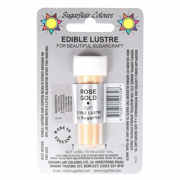 Sugarflair Edible Lustre Dust - Rose Gold