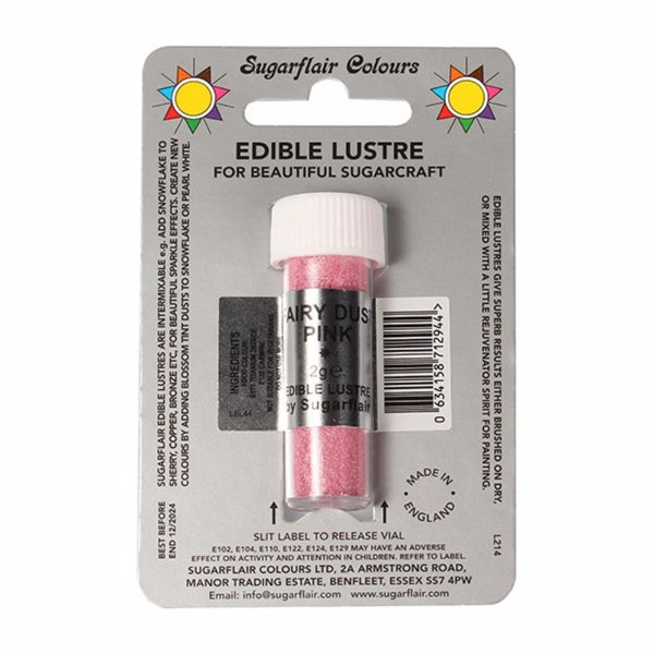 Sugarflair Edible Lustre Dust - Fairy Pink