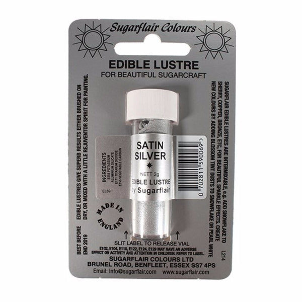 Sugarflair Edible Lustre Dust - Satin Silver