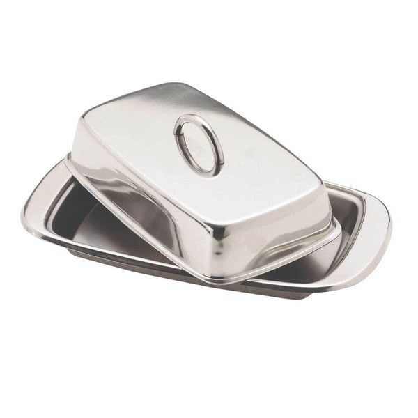 KitchenCraft Stainless Steel Butter Dish - Potters Cookshop