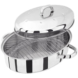 Judge High Oval Stainless Steel Roaster With Self Basting Lid - 32cm - Potters Cookshop