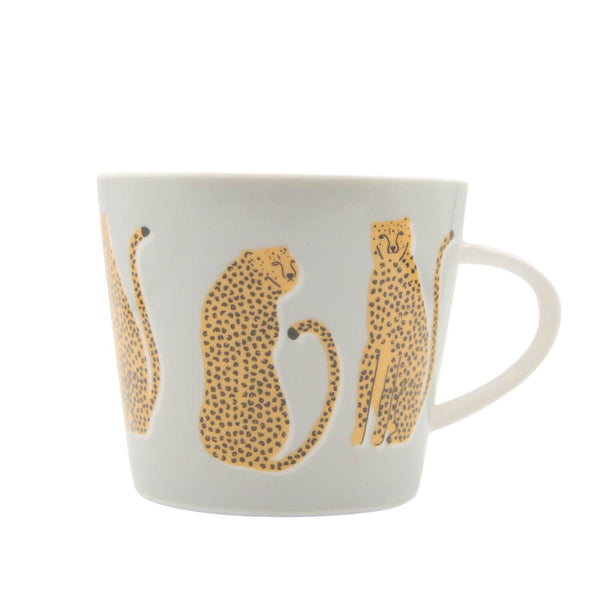Scion Living Lionel Leopard 350ml Porcelain Mug - Grey