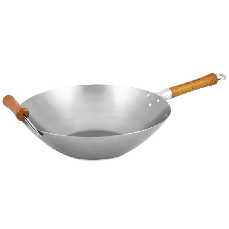 Ken Hom Excellence Non-Stick Carbon Steel Wok - 36cm - Potters Cookshop
