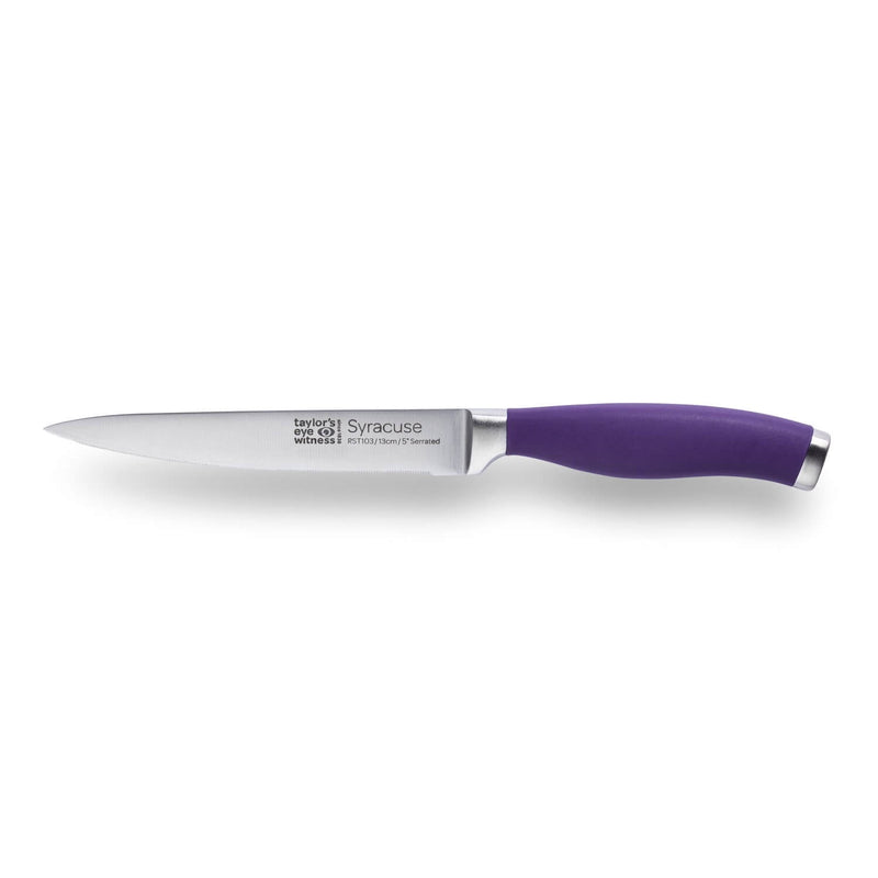 Taylor's Eye Witness Syracuse 13cm Serrated Utility Knife - Purple