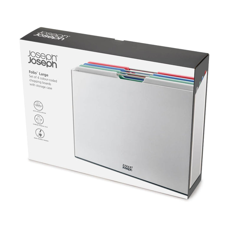 Joseph Joseph 4-Piece Folio Large Chopping Board Set -  Coast Silver - Potters Cookshop