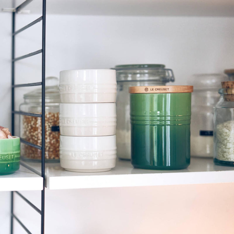 Le Creuset Stoneware Medium Storage Jar - Bamboo Green - Potters Cookshop