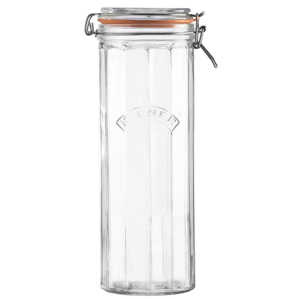 Kilner Glass Facetted Clip Top Storage Jar - 2.2 litre - Potters Cookshop