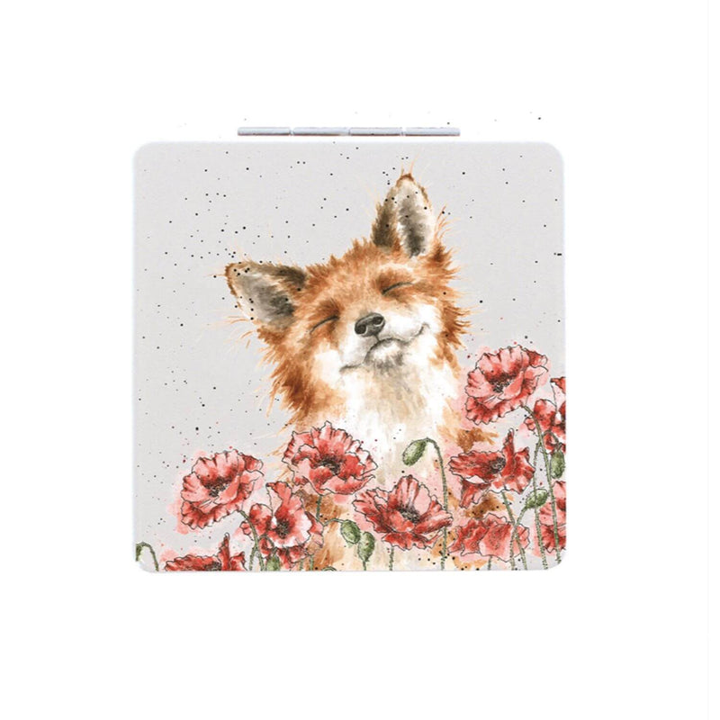 Wrendale Designs Compact Mirror - Poppy Fields Fox