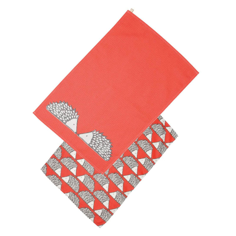 Scion Living Spike 100% Cotton 2 Piece Tea Towel Set - Red