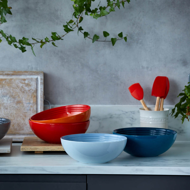 Buy Le Creuset 24cm Round Stoneware Serving Bowl Deep Teal Potters Cookshop