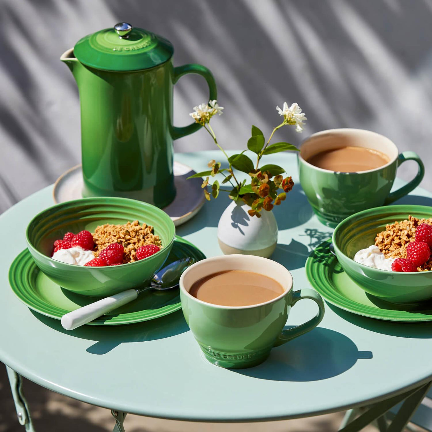 Buy Le Creuset Bamboo Stoneware 4 Piece Mug Grand Teapot Set Potters Cookshop