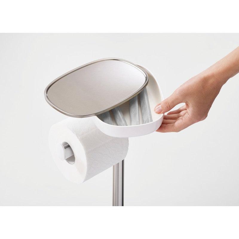 70519 Joseph Joseph EasyStore Plus Standing Steel Toilet Paper Holder - Dual Compartment