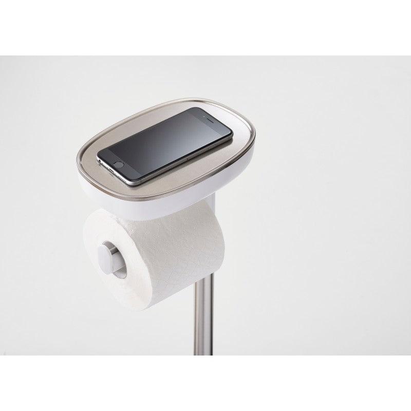 70519 Joseph Joseph EasyStore Plus Standing Steel Toilet Paper Holder - Stainless Steel Rest