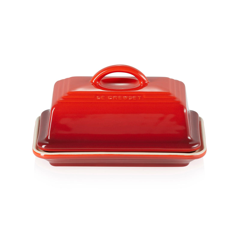 Le Creuset Stoneware Butter Dish - Cerise - Potters Cookshop