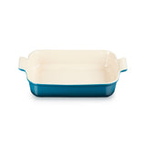 Le Creuset Stoneware Heritage 32cm Rectangular Deep Dish - Deep Teal - Potters Cookshop