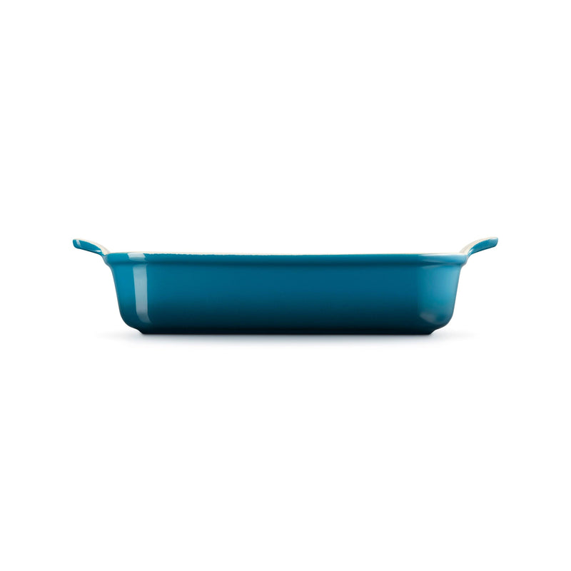 Le Creuset Stoneware Heritage 32cm Rectangular Deep Dish - Deep Teal - Potters Cookshop