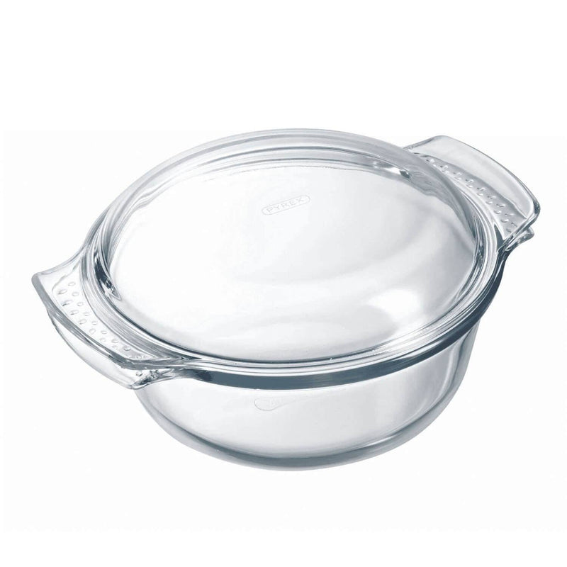 Pyrex Classic Easy Grip Round Glass Casserole - 1 Litre - Potters Cookshop