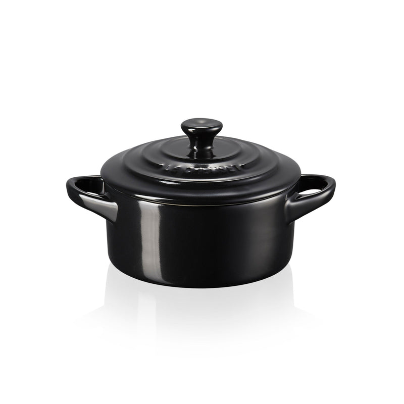 Le Creuset Stoneware Petite Round Casserole - Satin Black - Potters Cookshop