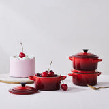 Le Creuset Stoneware Petite Round Casserole - Cerise - Potters Cookshop