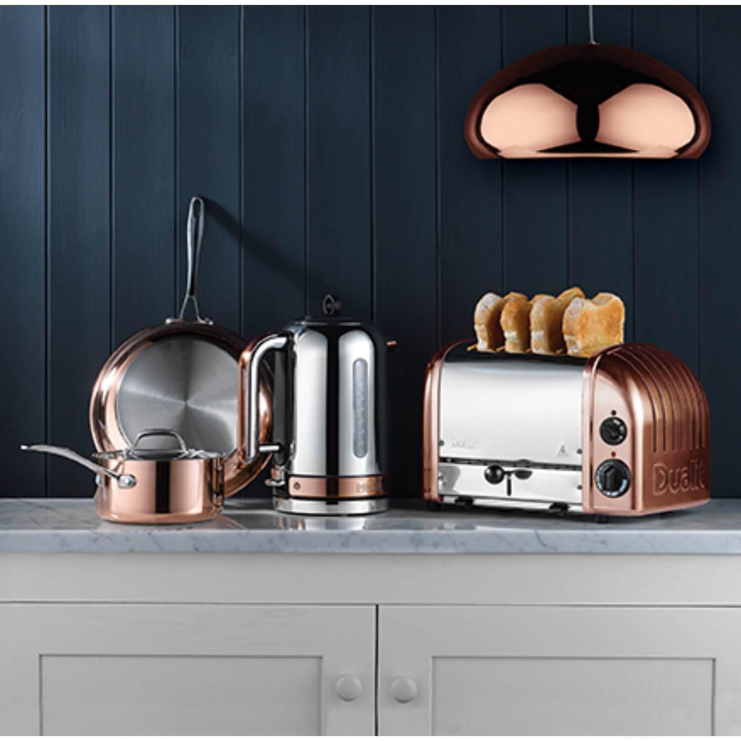 Buy Dualit  Classic Jug Kettle & 2 Slice Toaster Set - Copper & Chrome –  Potters Cookshop