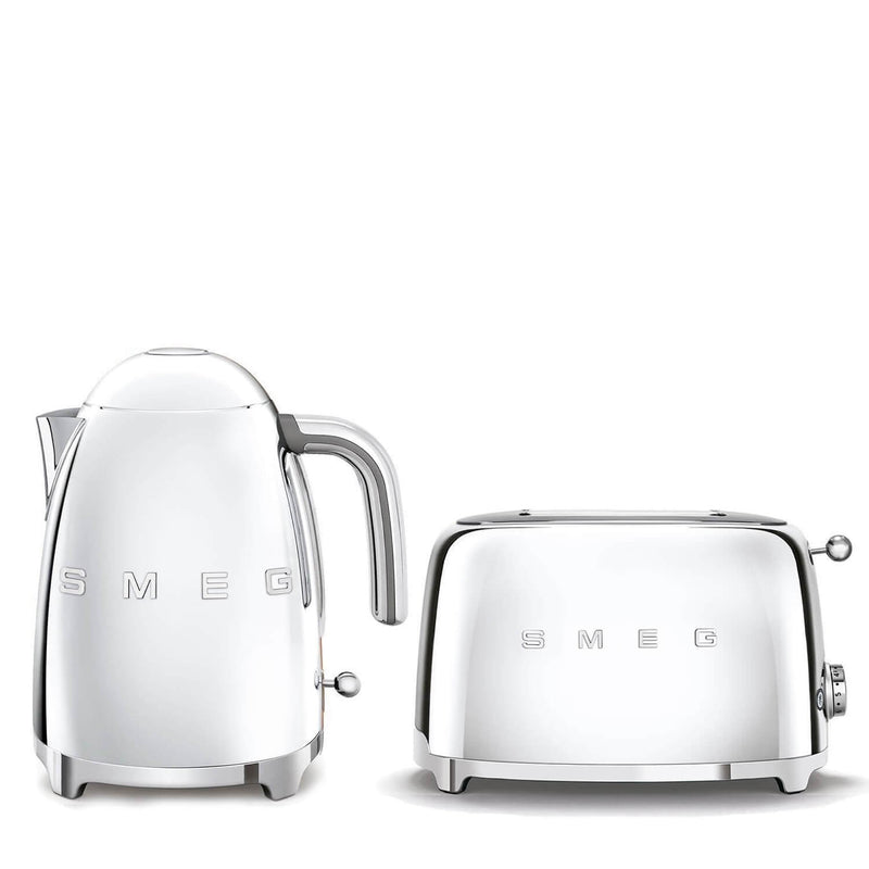 Smeg Jug Kettle & 2 Slice Toaster Set - Chrome