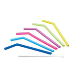 KitchenCraft Silicone Drinks Straws & Brush - Set of 6 - Potters Cookshop