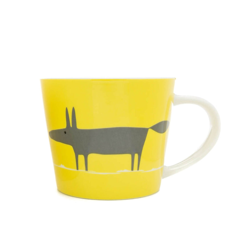 Scion Living Mr Fox Large 525ml Porcelain Mug - Yellow & Charcoal