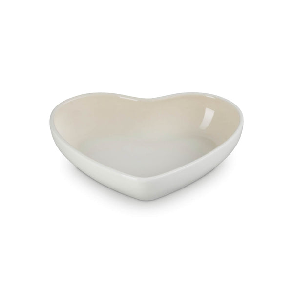 Le Creuset 20cm Heart Stoneware Bowl - Meringue