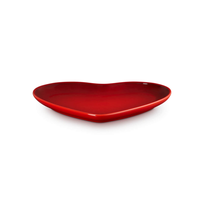 Le Creuset 23cm Heart Stoneware Plate - Cerise