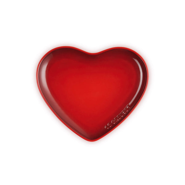 Le Creuset 23cm Heart Stoneware Plate - Cerise