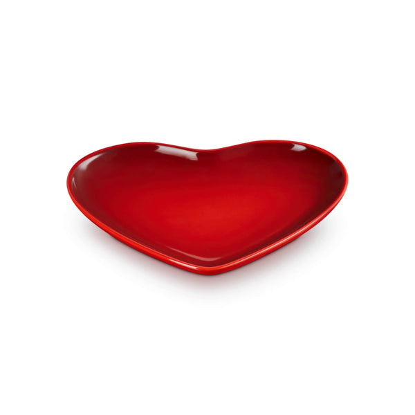 Le Creuset 23cm Heart Stoneware Plate - Cerise