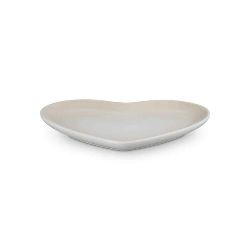 Le Creuset 23cm Heart Stoneware Plate - Meringue