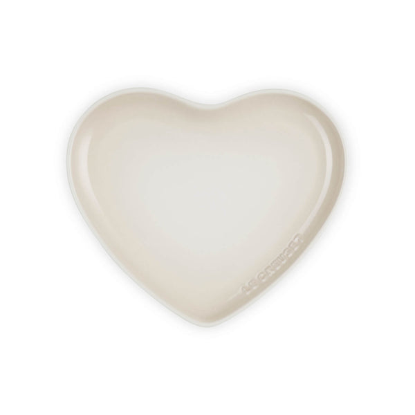 Le Creuset 23cm Heart Stoneware Plate - Meringue