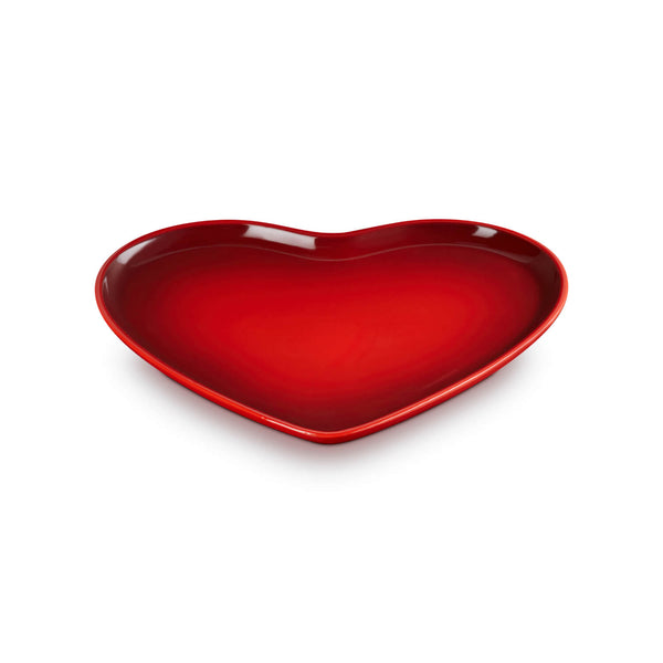 Le Creuset 32cm Heart Stoneware Serving Platter - Cerise