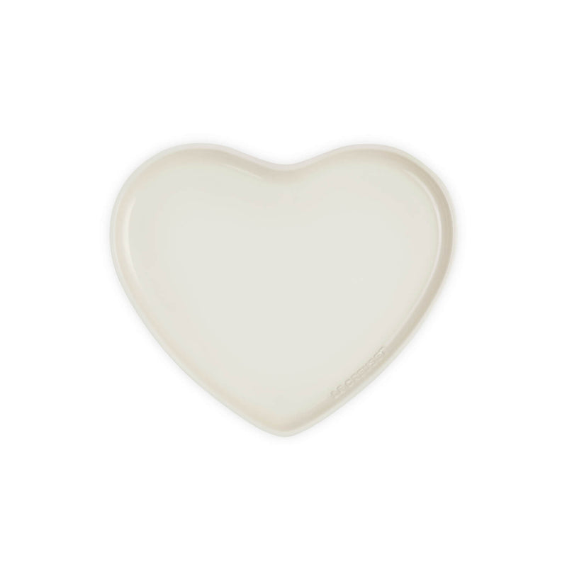 Le Creuset 32cm Heart Stoneware Serving Platter - Meringue