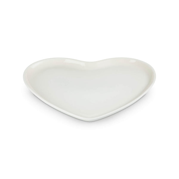Le Creuset 32cm Heart Stoneware Serving Platter - Meringue