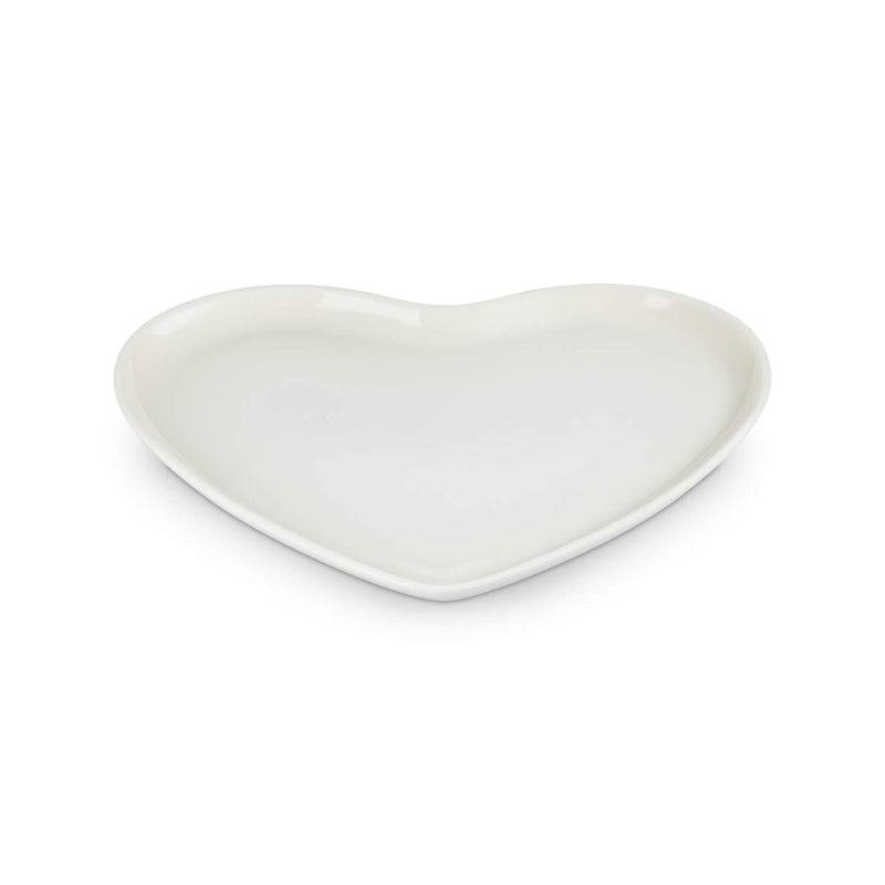 Le Creuset 32cm Heart Stoneware Serving Platter - Meringue