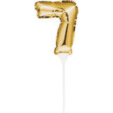 Creative Party No. 7 Self-Inflating Mini Balloon Cake Topper - Gold - Potters Cookshop