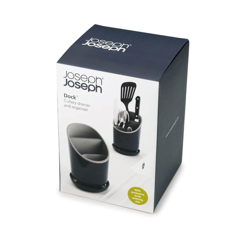 Joseph Joseph Dock Cutlery Drainer & Organiser - Grey - Potters Cookshop