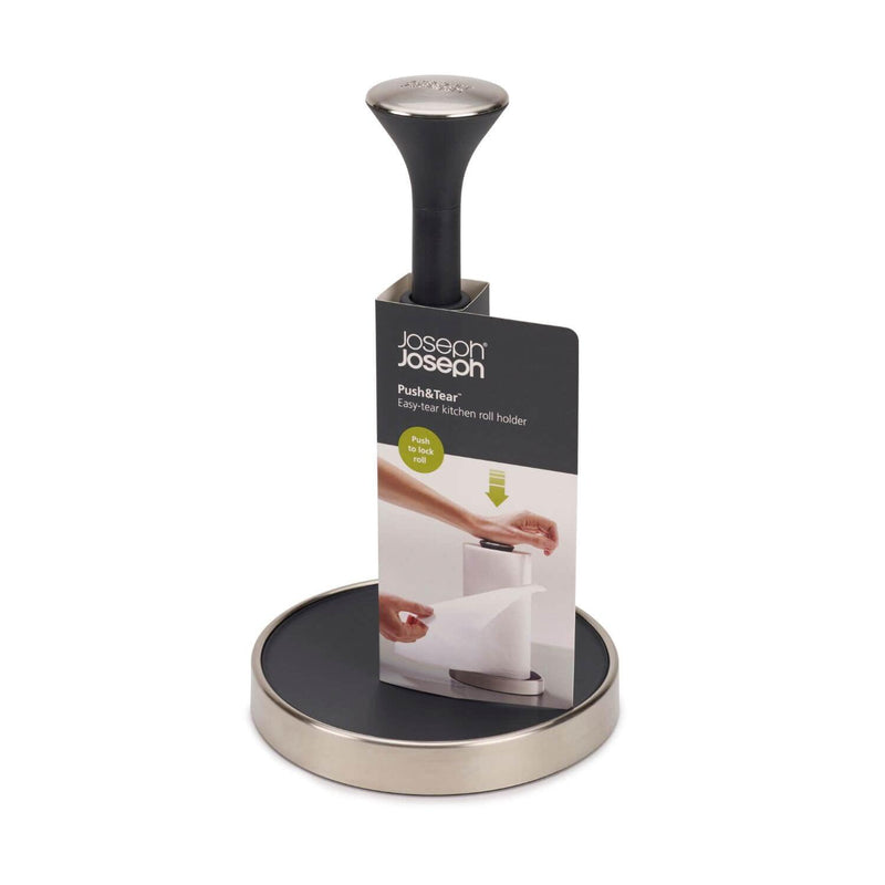 Joseph Joseph Push&Tear Kitchen Roll Holder - Grey - Potters Cookshop