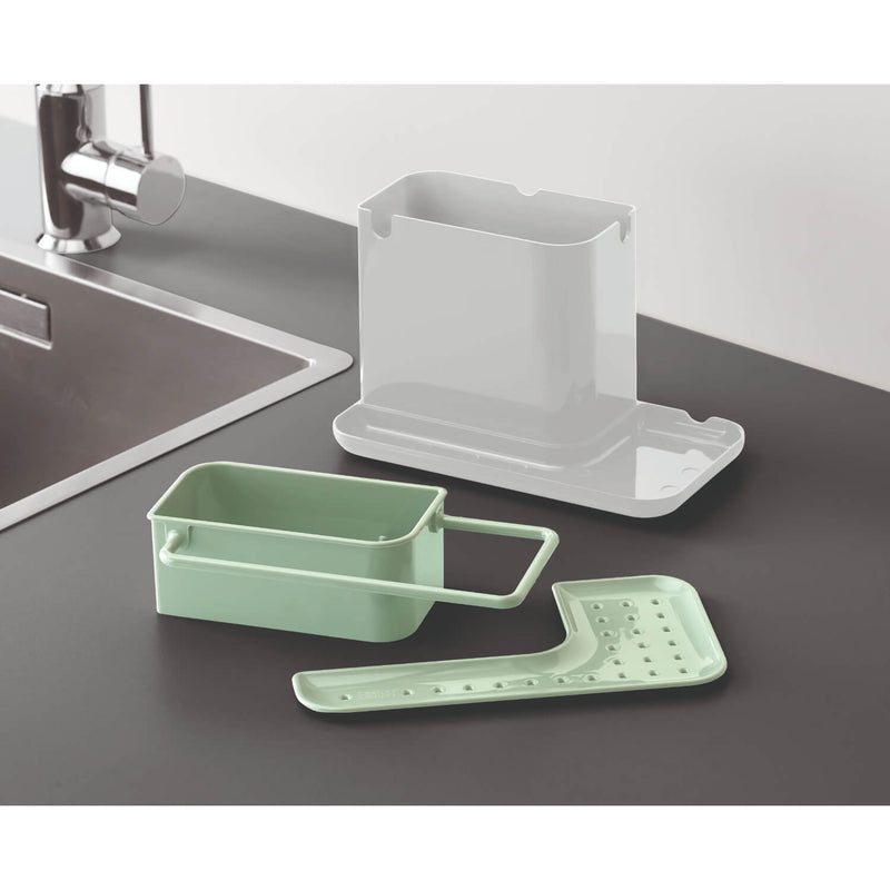 Joseph Joseph Caddy Sink Tidy - Light Stone & Sage Green