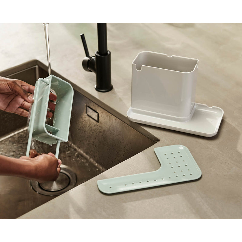 Joseph Joseph Caddy Sink Tidy - Light Stone & Sage Green