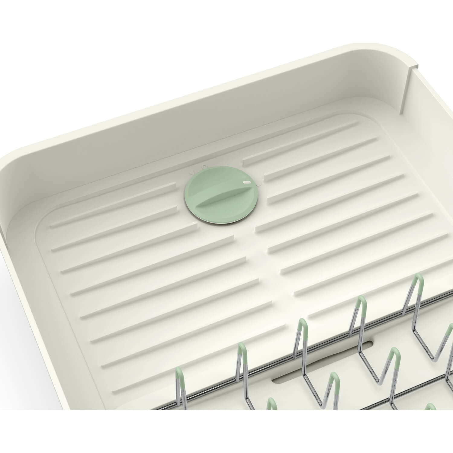 Joseph Joseph Extend Expandable Dish Rack Light Stone Sage Green Potters Cookshop