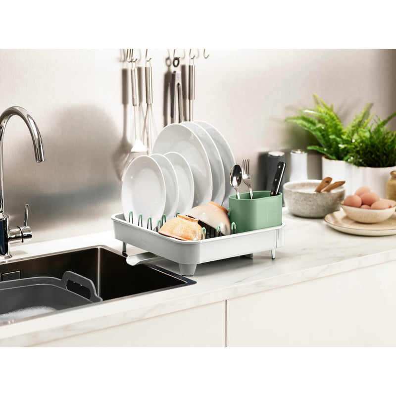 Joseph Joseph Extend Expandable Dish Rack - Light Stone & Sage Green