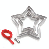 Eddingtons 5-Piece Christmas Tree Biscuit Star Cutters with Ribbon & Hole Punch