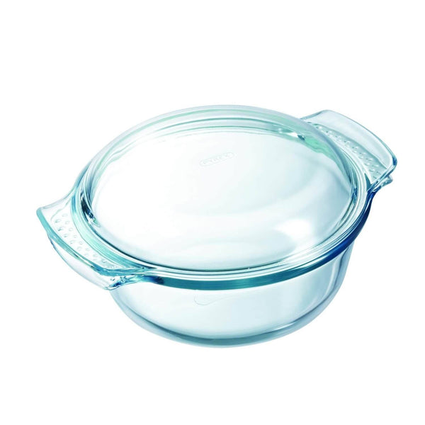 Pyrex Classic Easy Grip Round Glass Casserole - 4.9 Litre - Potters Cookshop