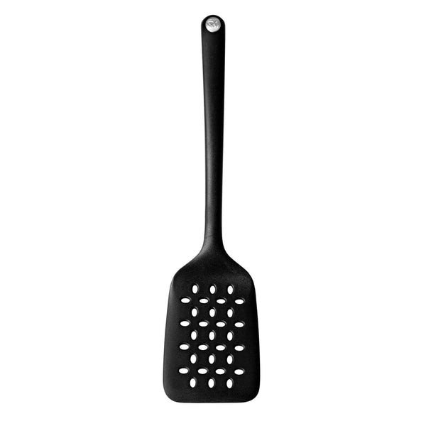 Robert Welch Signature Large Nylon Non-Stick Slotted Turner - Black - Potters Cookshop