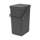 Brabantia Sort & Go 16 Litre Waste Bin - Grey - Potters Cookshop