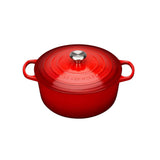 Le Creuset Signature Cast Iron 20cm Round Casserole - Cerise - Potters Cookshop